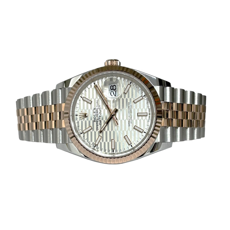 ロレックス ROLEX デイトジャスト36 フルーテッドモチーフ ランダムシリアル 126231 シルバー PG/SS メンズ 腕時計