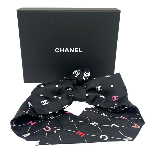 シャネル CHANEL ココマークリボン シュシュ AA9304 ブラック