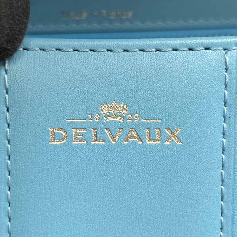 デルヴォー DELVAUX ルーモアＭＭ マグリットコレクション シエル×ホワイト シルバー金具 ボックスカーフ レディース ハンドバッグ