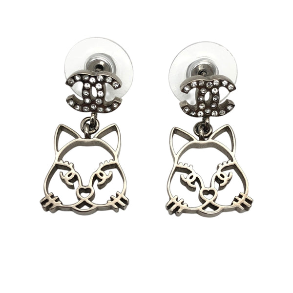 シャネル CHANEL キャッチモチーフピアス メタル/ラインストーン