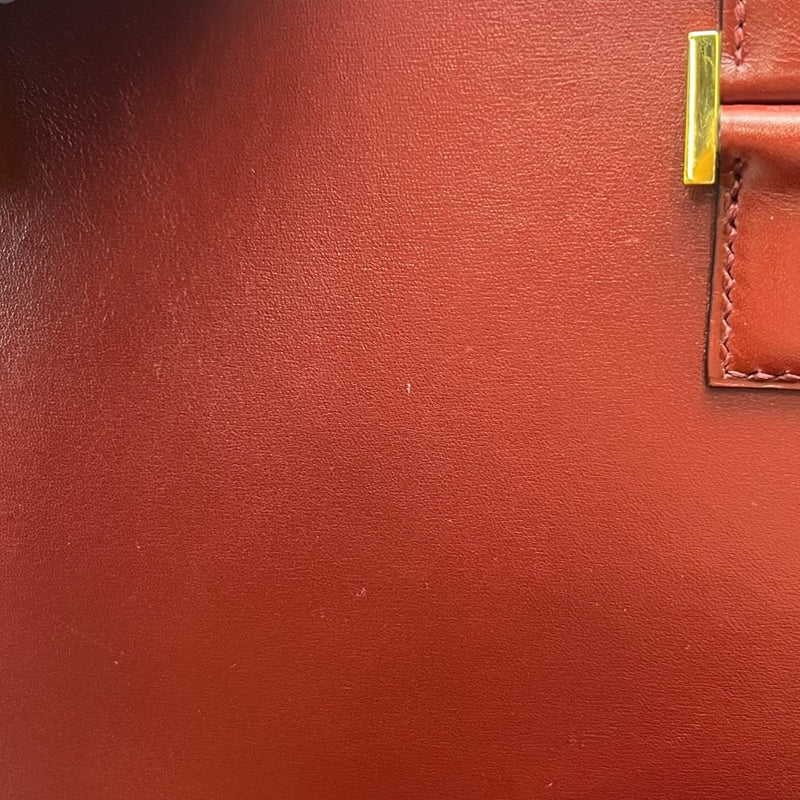 エルメス HERMES エスカパーダ □F刻印 ルージュアッシュ ゴールド金具 ボックスカーフ レディース ハンドバッグ