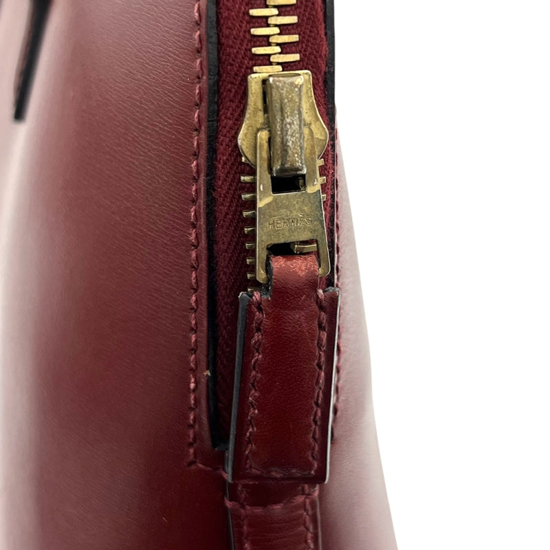 エルメス HERMES エスカパーダ □F刻印 ルージュアッシュ ゴールド金具 ボックスカーフ レディース ハンドバッグ