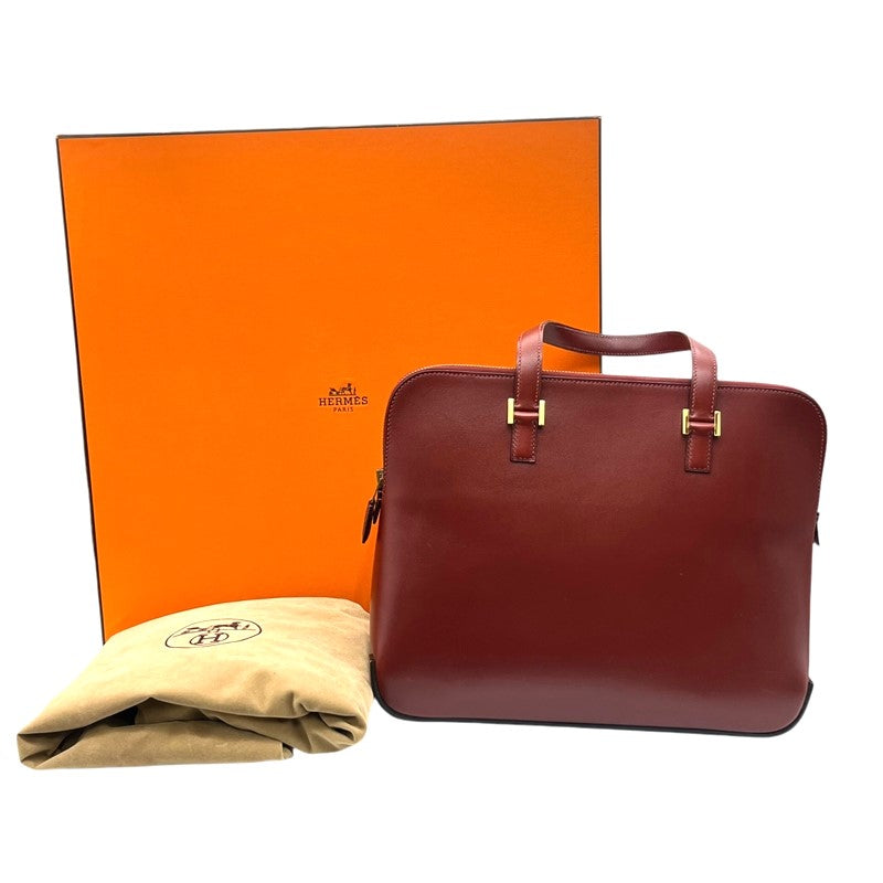 エルメス HERMES エスカパーダ □F刻印 ルージュアッシュ ゴールド金具 ボックスカーフ レディース ハンドバッグ
