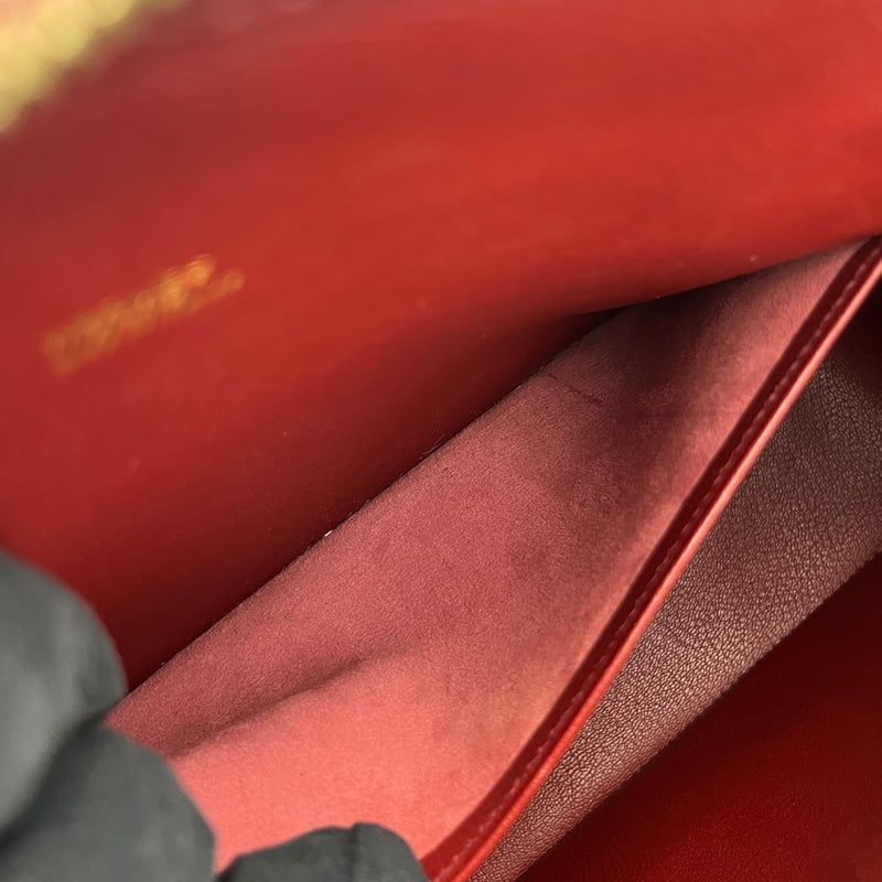エルメス HERMES エスカパーダ □F刻印 ルージュアッシュ ゴールド金具 ボックスカーフ レディース ハンドバッグ