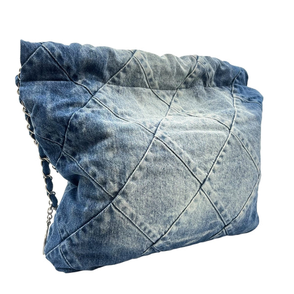 シャネル CHANEL CHANEL22 ハンドバッグ AS3261 ブルー シルバー金具 デニム レディース ハンドバッグ