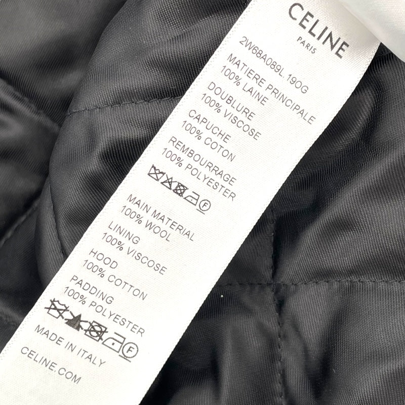 セリーヌ CELINE ロゴフーデッド チェックシャツ ジャケット 2W68A089L ベージュ ウール メンズ その他アウター