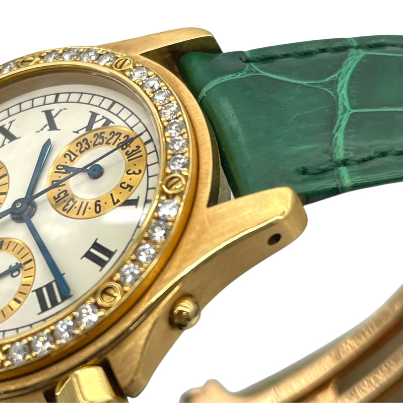 カルティエ Cartier サントス ロンド アビエーターM WM400151 ホワイト K18PG クオーツ レディース 腕時計