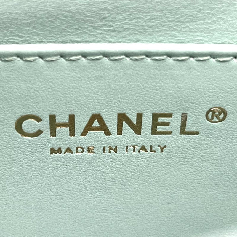 シャネル CHANEL マトラッセミニフラップ ショルダー AS4861 ライトグリーン ゴールド金具 ラムスキン レディース ショルダーバッグ