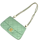 シャネル CHANEL マトラッセミニフラップ ショルダー AS4861 ライトグリーン ゴールド金具 ラムスキン レディース ショルダーバッグ