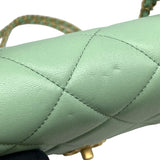 シャネル CHANEL マトラッセミニフラップ ショルダー AS4861 ライトグリーン ゴールド金具 ラムスキン レディース ショルダーバッグ
