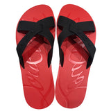 クリスチャン・ルブタン Christian louboutin Loubi クロスラバーサンダル レッド ラバー メンズ サンダル