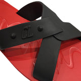 クリスチャン・ルブタン Christian louboutin Loubi クロスラバーサンダル レッド ラバー メンズ サンダル