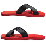 クリスチャン・ルブタン Christian louboutin Loubi クロスラバーサンダル レッド ラバー メンズ サンダル