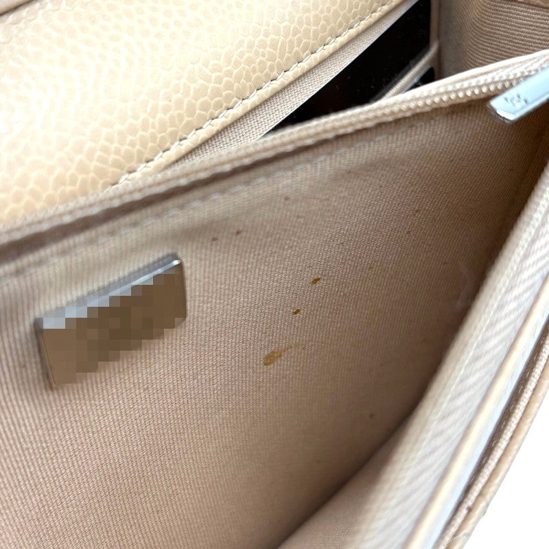 シャネル CHANEL マトラッセ チェーンウォレット AP0250 ベージュ シルバー金具 キャビアスキン レディース ショルダーバッグ