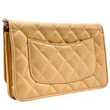 シャネル CHANEL マトラッセ チェーンウォレット AP0250 ベージュ シルバー金具 キャビアスキン レディース ショルダーバッグ