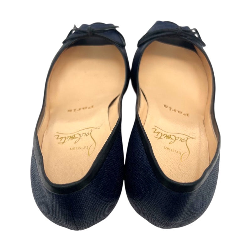 クリスチャン・ルブタン Christian louboutin オープントゥサンダル ネイビー×ブラック PVC レディース サンダル