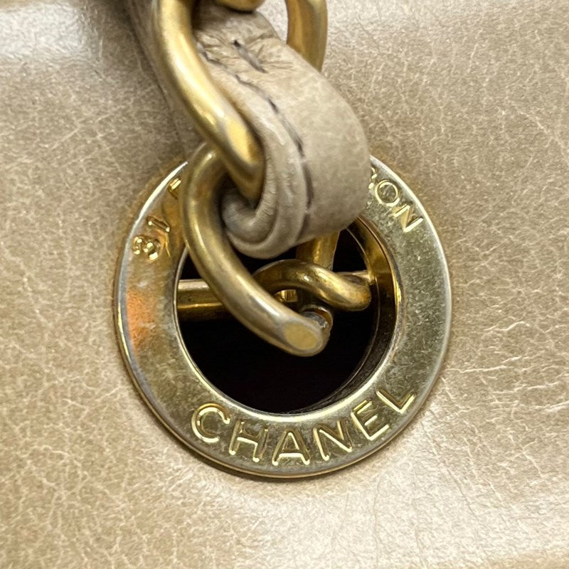 シャネル CHANEL マトラッセ チェーントート ベージュ×クレージュ ゴールド金具 ラムスキン レディース トートバッグ