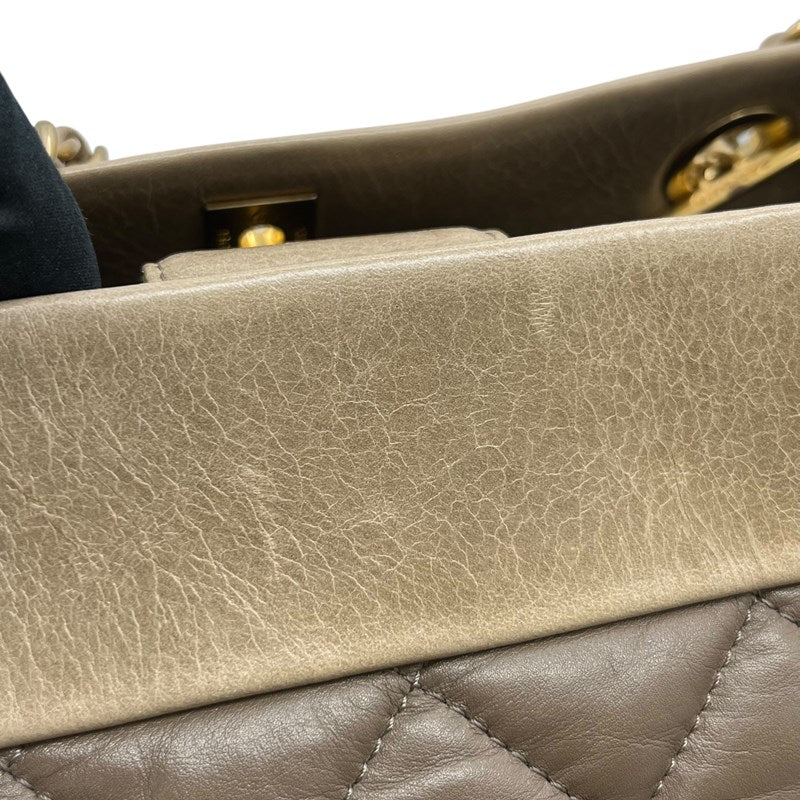 シャネル CHANEL マトラッセ チェーントート ベージュ×クレージュ ゴールド金具 ラムスキン レディース トートバッグ