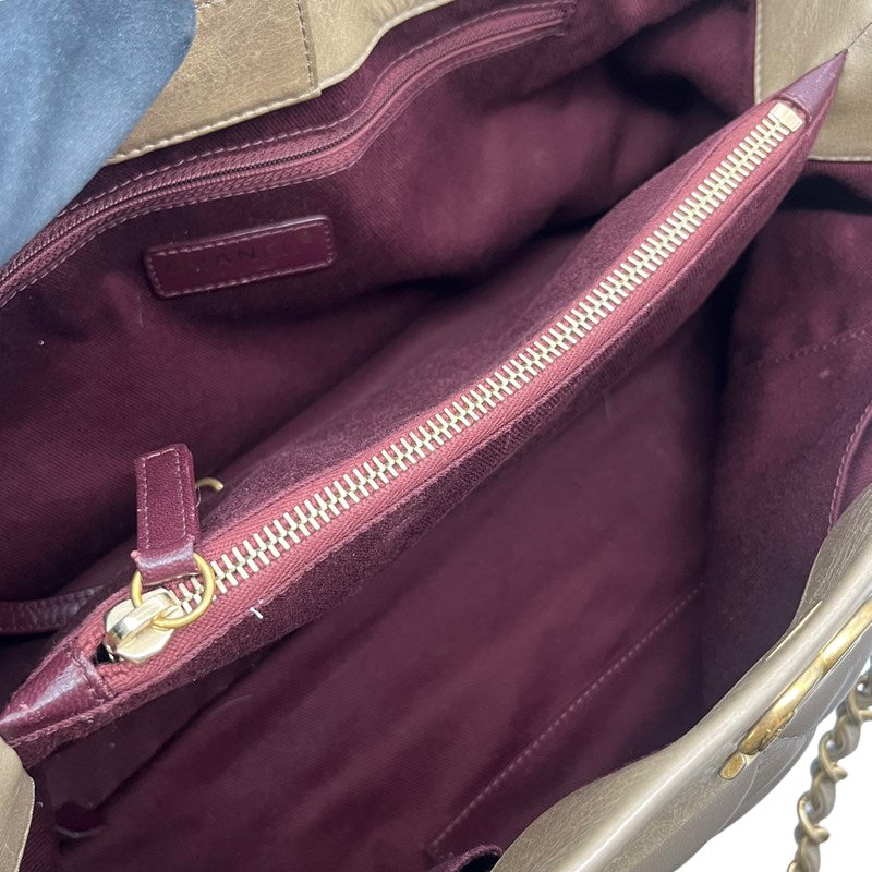 シャネル CHANEL マトラッセ チェーントート ベージュ×クレージュ ゴールド金具 ラムスキン レディース トートバッグ