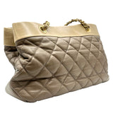 シャネル CHANEL マトラッセ チェーントート ベージュ×クレージュ ゴールド金具 ラムスキン レディース トートバッグ