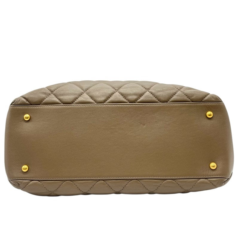 シャネル CHANEL マトラッセ チェーントート ベージュ×クレージュ ゴールド金具 ラムスキン レディース トートバッグ