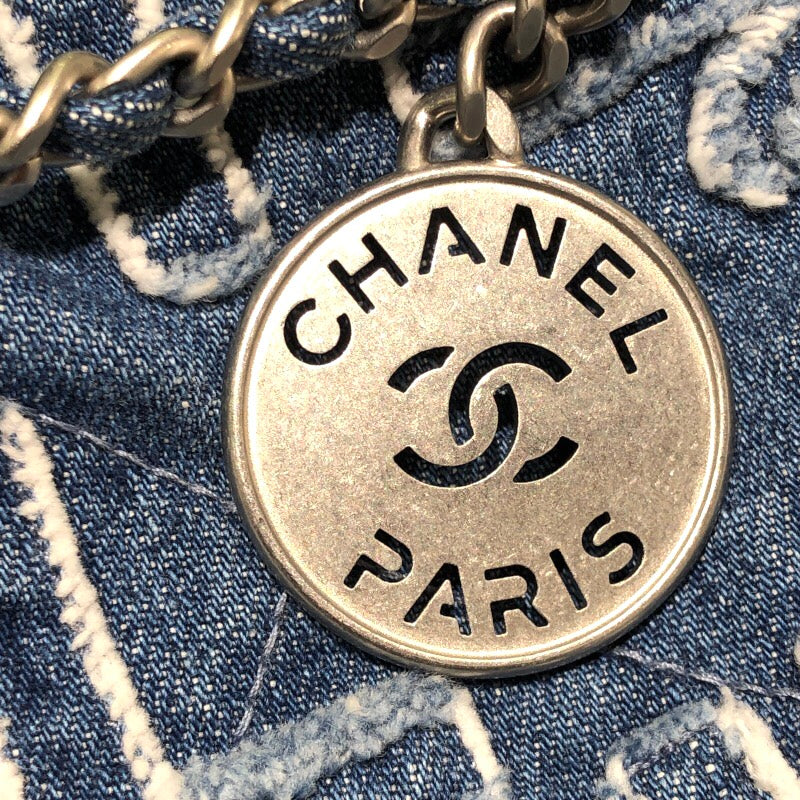 シャネル CHANEL CHANEL22ミニ AS3980 ブルー SV金具 デニム レディース ショルダーバッグ