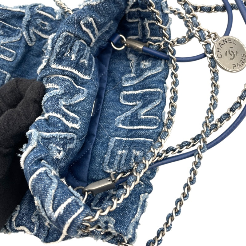 シャネル CHANEL CHANEL22ミニ AS3980 ブルー SV金具 デニム レディース ショルダーバッグ