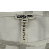 エルメス HERMES ボルデュックリボンプリントカットソー ホワイト レーヨン レディース カットソー