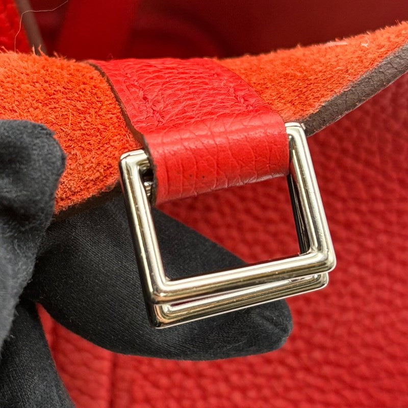 エルメス HERMES ピコタンロックPM Y刻印 ルージュクー シルバー金具 トリヨンクレマンス レディース ハンドバッグ