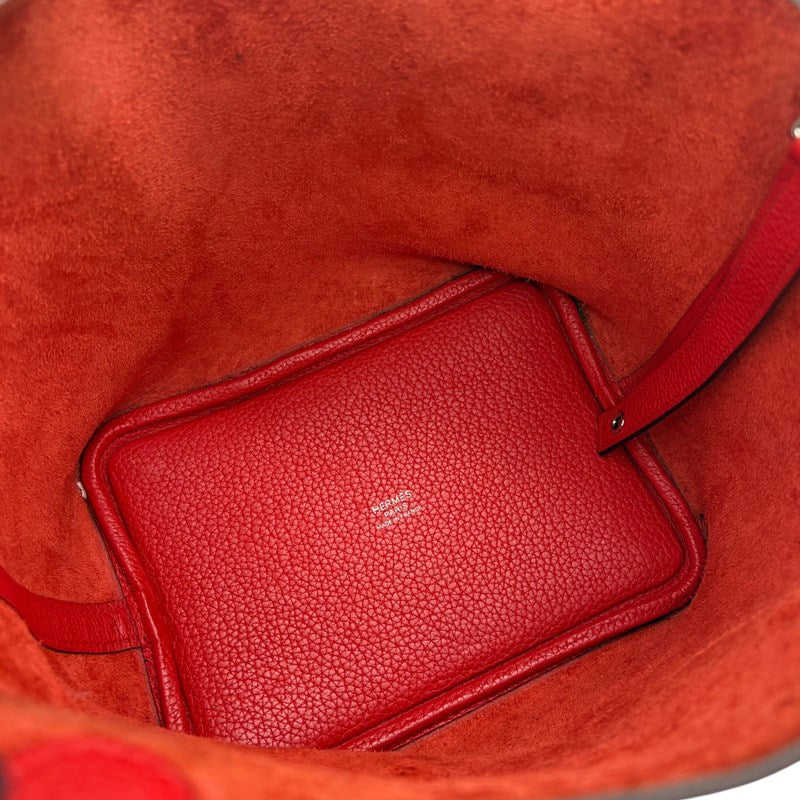 エルメス HERMES ピコタンロックPM Y刻印 ルージュクー シルバー金具 トリヨンクレマンス レディース ハンドバッグ