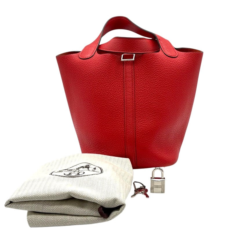 エルメス HERMES ピコタンロックPM Y刻印 ルージュクー シルバー金具 トリヨンクレマンス レディース ハンドバッグ