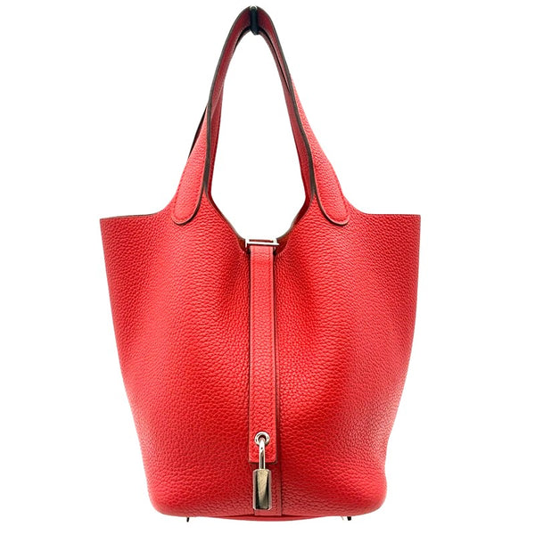 エルメス HERMES ピコタンロックPM Y刻印 ルージュクー シルバー金具 トリヨンクレマンス レディース ハンドバッグ