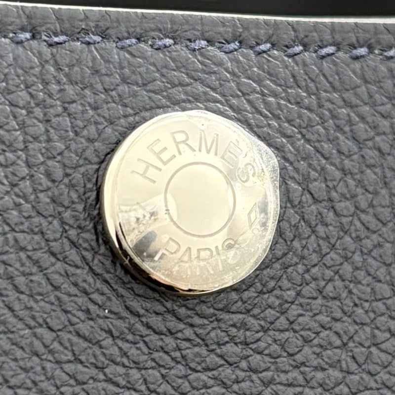 エルメス HERMES カバッシュ W刻印 ブルーニュイ シルバー金具 エヴァ―グレイン ユニセックス ショルダーバッグ