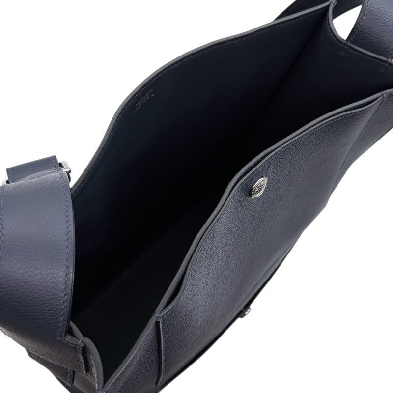 エルメス HERMES カバッシュ W刻印 ブルーニュイ シルバー金具 エヴァ―グレイン ユニセックス ショルダーバッグ