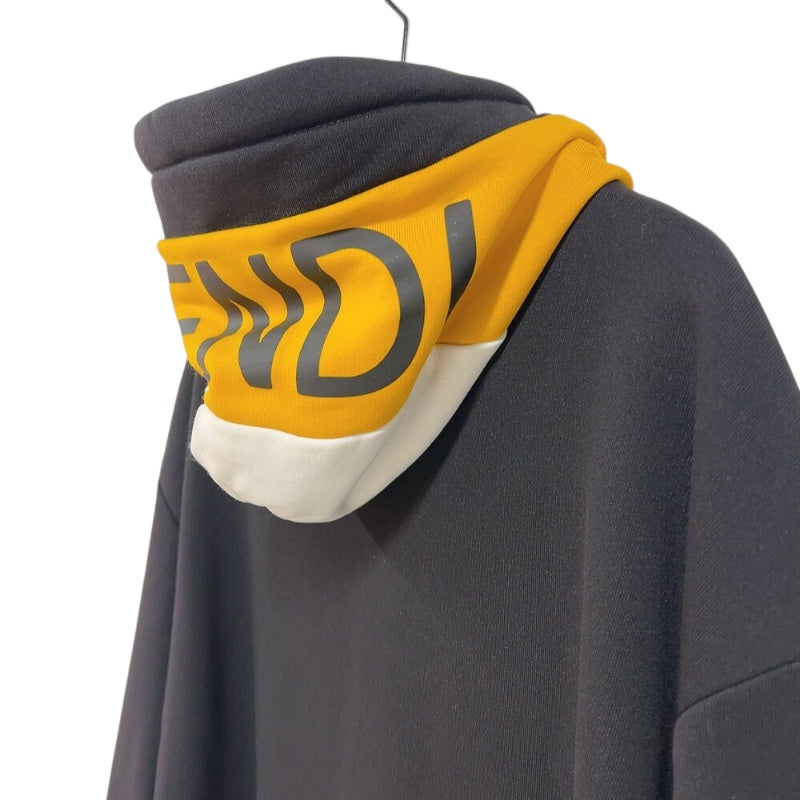 フェンディ FENDI ロゴジップパーカー　2020年AA FAF525 ブラック/イエロー ナイロン メンズ パーカー