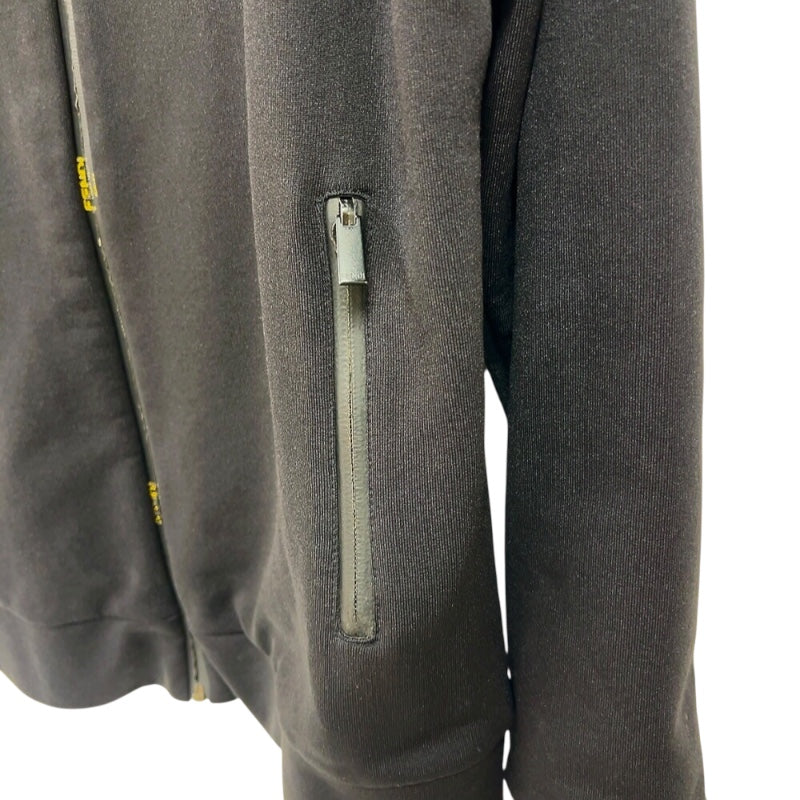 フェンディ FENDI ロゴジップパーカー　2020年AA FAF525 ブラック/イエロー ナイロン メンズ パーカー