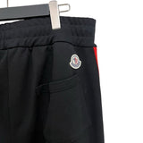 モンクレール MONCLER サイドラインスウェットパンツ ブラック×レッド コットン メンズ その他ボトムス