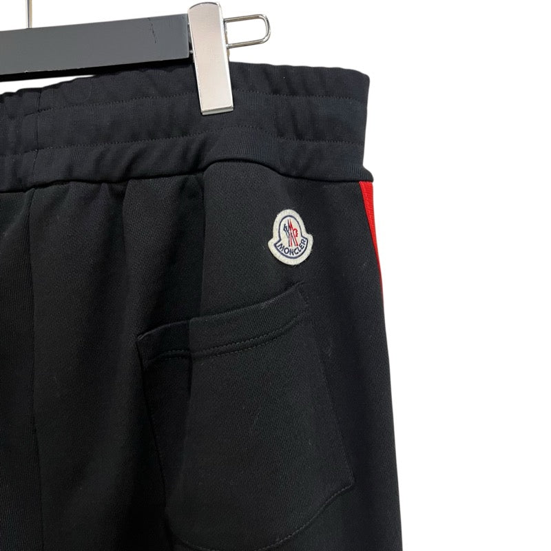 モンクレール MONCLER サイドラインスウェットパンツ ブラック×レッド コットン メンズ その他ボトムス