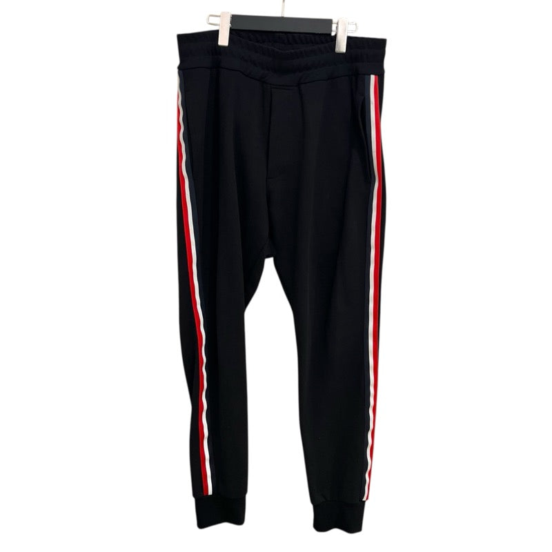 モンクレール MONCLER サイドラインスウェットパンツ ブラック×レッド コットン メンズ その他ボトムス