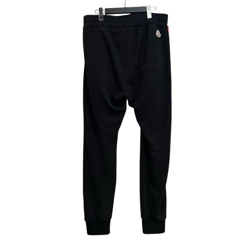モンクレール MONCLER サイドラインスウェットパンツ ブラック×レッド コットン メンズ その他ボトムス