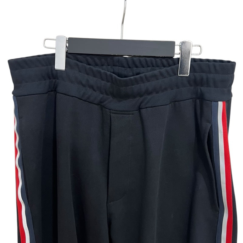 モンクレール MONCLER サイドラインスウェットパンツ ブラック×レッド コットン メンズ その他ボトムス