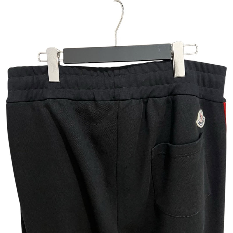 モンクレール MONCLER サイドラインスウェットパンツ ブラック×レッド コットン メンズ その他ボトムス