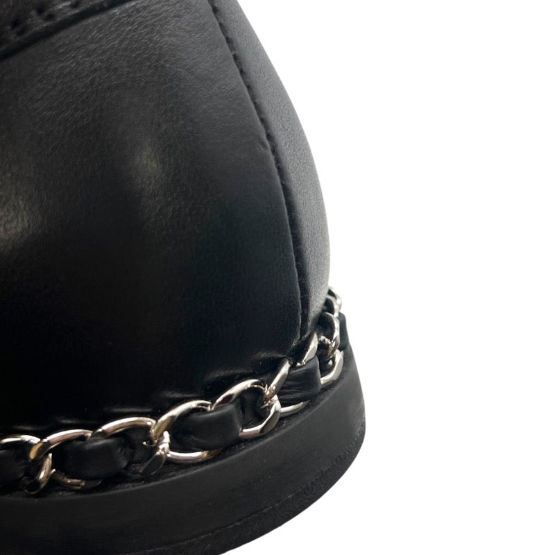 シャネル CHANEL ココマーク チェーンローファー G35067 ブラック シルバー金具 レザー レディース ローファー