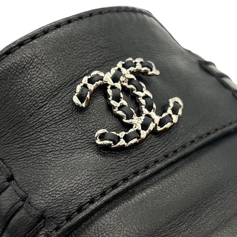 シャネル CHANEL ココマーク チェーンローファー G35067 ブラック シルバー金具 レザー レディース ローファー