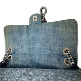 シャネル CHANEL カメリアココマークチェーンショルダー ブルー シルバー金具 デニム/レザー レディース ショルダーバッグ