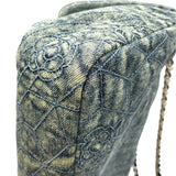 シャネル CHANEL カメリアココマークチェーンショルダー ブルー シルバー金具 デニム/レザー レディース ショルダーバッグ