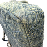 シャネル CHANEL カメリアココマークチェーンショルダー ブルー シルバー金具 デニム/レザー レディース ショルダーバッグ