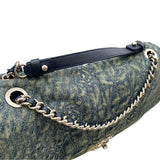 シャネル CHANEL カメリアココマークチェーンショルダー ブルー シルバー金具 デニム/レザー レディース ショルダーバッグ