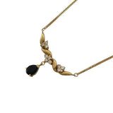 ジュエリーマキ サファイア ダイヤネックレス D-0.33 S-1.17 K18YG ジュエリー