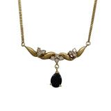 ジュエリーマキ サファイア ダイヤネックレス D-0.33 S-1.17 K18YG ジュエリー